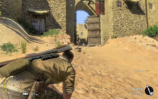 The citys main entrance - Sniper Elite 3 Afrika: Getting to the old city - Sniper Elite 3 Afrika: Mission 5 - Siwa Oasis - Sniper Elite III: Afrika Game Guide