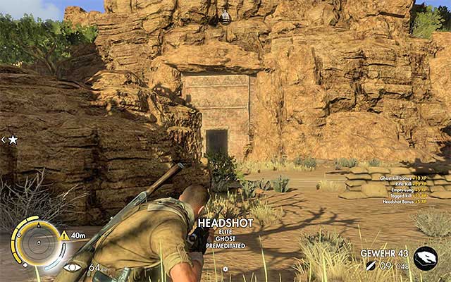 It is a good idea to eliminate all of the soldiers that accompany the officer - Sniper Elite 3 Afrika: Obtaining the safe combination - Sniper Elite 3 Afrika: Mission 6 - Kasserine Pass - Sniper Elite III: Afrika Game Guide
