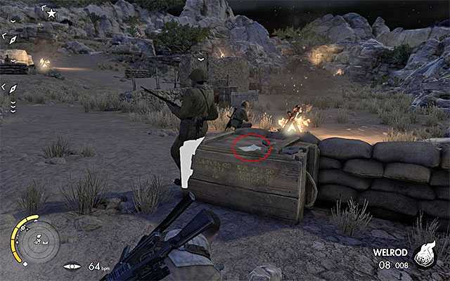It is possible to collect the document without disturbing the guard - Sniper Elite 3 Afrika: War Diaries Collectibles - Mission 4 - Sniper Elite 3 Afrika: Collectibles - Mission 4 - Sniper Elite III: Afrika Game Guide