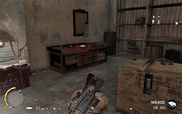 enter the hangar and find the table with the collectible. - Sniper Elite 3 Afrika: War Diaries Collectibles - Mission 7 - Sniper Elite 3 Afrika: Collectibles - Mission 7 - Sniper Elite III: Afrika Game Guide