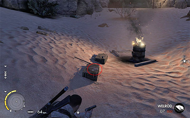 The card is on one of the crates - Sniper Elite 3 Afrika: Collectible Cards Collectibles - Mission 7 - Sniper Elite 3 Afrika: Collectibles - Mission 7 - Sniper Elite III: Afrika Game Guide