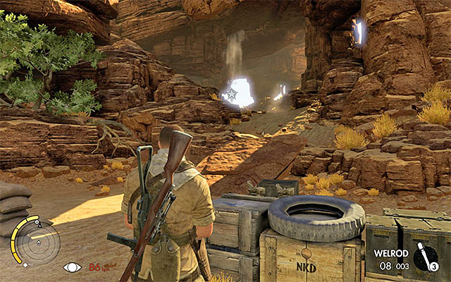 A passageway leading to the vantage point. - Sniper Elite 3 Afrika: Reaching the vantage point - Sniper Elite 3 Afrika: Mission 1 - Siege of Tobruk - Sniper Elite III: Afrika Game Guide