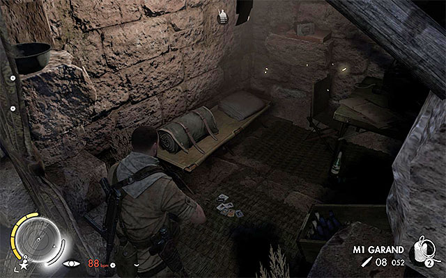 The places in which you can find a diary and a collectible card. - Sniper Elite 3 Afrika: Eliminating the second enemy officer - Sniper Elite 3 Afrika: Mission 2 - Gaberoun - Sniper Elite III: Afrika Game Guide