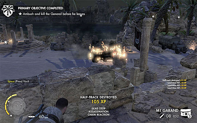 The moment of destruction. - Sniper Elite 3 Afrika: Arranging the ambush for the general - Sniper Elite 3 Afrika: Mission 2 - Gaberoun - Sniper Elite III: Afrika Game Guide