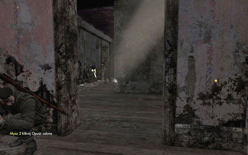 Enter the narrow street leading to the back of the building [#10a] - there you will find a number of windows which you can use to head inside - Mission 1 - Schoneberg Convoy - p. 2 - Walkthrough - Sniper Elite V2 Game Guide & Walkthrough