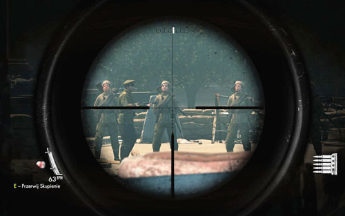 Go prone right beside the barriers, so that you have eye contact with both the patrol and the sniper (without having to move etc - Mission 3 - Kaiser-Friedrich Museum - p. 2 - Walkthrough - Sniper Elite V2 Game Guide & Walkthrough