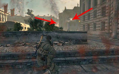 Before heading to the vantage point, you will come across two more snipers marked on the above screen - Mission 4 - Opernplatz - p. 2 - Walkthrough - Sniper Elite V2 Game Guide & Walkthrough