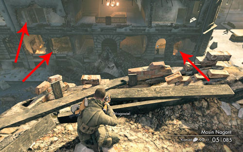Afterwards Schwaiger will run inside the building - you should move to the next vantage point [#6] - Mission 4 - Opernplatz - p. 2 - Walkthrough - Sniper Elite V2 Game Guide & Walkthrough