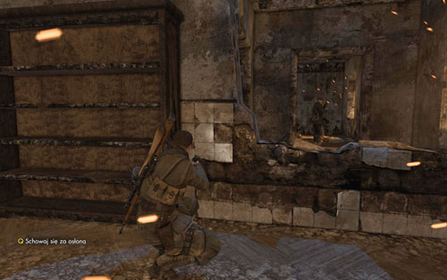 Head onto the neighbouring building - inside you should find three Germans patrolling the rooms - Mission 5 - St. Olibartus Church - p. 1 - Walkthrough - Sniper Elite V2 Game Guide & Walkthrough