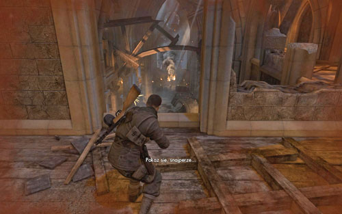 Start going down very slowly - try to shoot as many enemies as possible while still at the higher position - Mission 5 - St. Olibartus Church - p. 2 - Walkthrough - Sniper Elite V2 Game Guide & Walkthrough