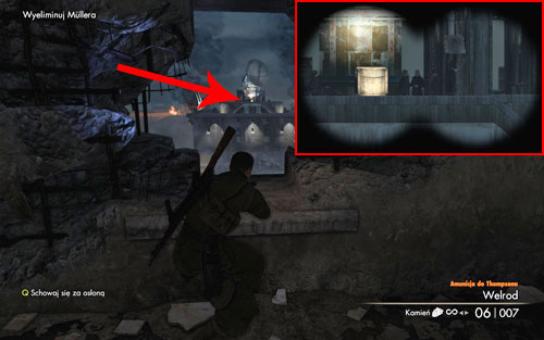 Your main target is Muller (282m) [#6] walking in the building across - Mission 6 - Tiergarten Flak Tower - p. 2 - Walkthrough - Sniper Elite V2 Game Guide & Walkthrough