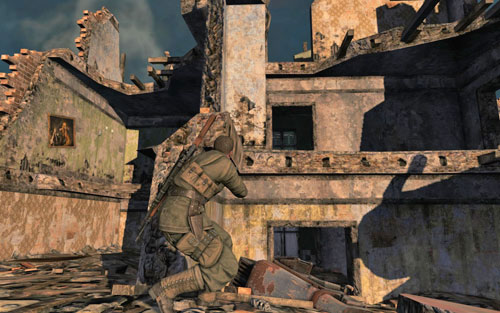 Move on towards the plane wreck [#1] - Mission 7 - Karlshorst Command Post - p. 1 - Walkthrough - Sniper Elite V2 Game Guide & Walkthrough