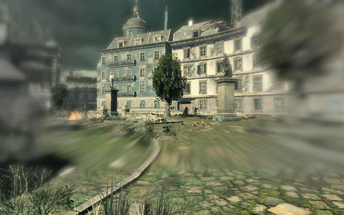 In the distance, theres a patrolling soldier on the right - Mission 8 - Kreuzberg Headquarters - p. 1 - Walkthrough - Sniper Elite V2 Game Guide & Walkthrough