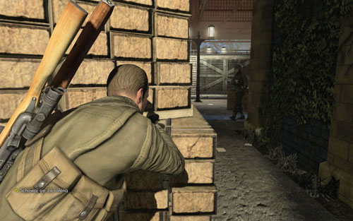 Go round the truck from the right and to the wall of the building [#1] - DLC - Assassinate the Fuhrer - Walkthrough - Sniper Elite V2 Game Guide & Walkthrough