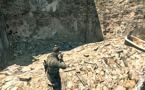 Inside the ruins passed by on the left [#9] - not in the building but right behind it, where theres absolutely nothing left but rubble - Mission 3 | Wine Bottles and Gold Bars - Wine Bottles and Gold Bars - Sniper Elite V2 Game Guide & Walkthrough