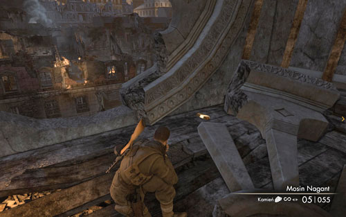 At the upper level, where you find a large hole in the wall (where a window was before), the gold is right beside it [#9] - Mission 5 | Wine Bottles and Gold Bars - Wine Bottles and Gold Bars - Sniper Elite V2 Game Guide & Walkthrough