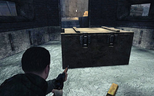 To the left of the main entrance to the tower theres a small bunker [#5] and behind the crate inside, the gold - Mission 6 | Wine Bottles and Gold Bars - Wine Bottles and Gold Bars - Sniper Elite V2 Game Guide & Walkthrough