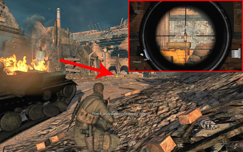 Right before entering the command post [#3], on some crates - Mission 7 | Wine Bottles and Gold Bars - Wine Bottles and Gold Bars - Sniper Elite V2 Game Guide & Walkthrough