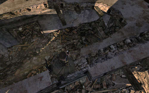 Inside one of the ruins you pass by at the beginning [#1] - you need to jump over the wall, the gold is on the floor - Mission 7 | Wine Bottles and Gold Bars - Wine Bottles and Gold Bars - Sniper Elite V2 Game Guide & Walkthrough