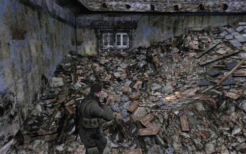 Ruins by the destroyed plane [#6] - after heading inside, keep going right - Mission 7 | Wine Bottles and Gold Bars - Wine Bottles and Gold Bars - Sniper Elite V2 Game Guide & Walkthrough