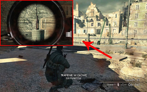 On the wooden stake of the pier [#1] - you will pass by it at the very beginning of the mission - Mission 8 | Wine Bottles and Gold Bars - Wine Bottles and Gold Bars - Sniper Elite V2 Game Guide & Walkthrough