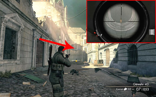 On the letter U leading to the tunnel [#2], right after eliminating the four soldiers, including one with a machine gun - Mission 8 | Wine Bottles and Gold Bars - Wine Bottles and Gold Bars - Sniper Elite V2 Game Guide & Walkthrough