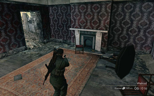 On the second floor of the second building you visit while looking for the documents - Mission 8 | Wine Bottles and Gold Bars - Wine Bottles and Gold Bars - Sniper Elite V2 Game Guide & Walkthrough