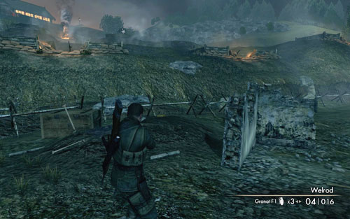 Before the trenches, behind a small wall right beside the second barbed wire [#5] - Mission 9 | Wine Bottles and Gold Bars - Wine Bottles and Gold Bars - Sniper Elite V2 Game Guide & Walkthrough