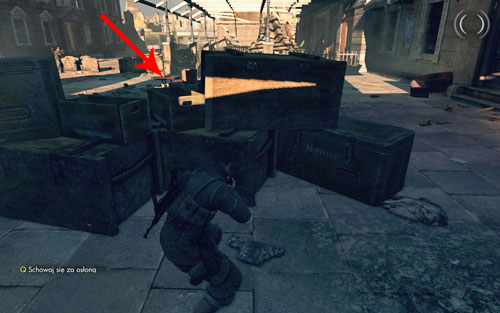 On the table [#1] on the square, with one of the officers beside - Mission 10 | Wine Bottles and Gold Bars - Wine Bottles and Gold Bars - Sniper Elite V2 Game Guide & Walkthrough