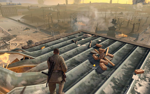 On the Brandenburg gate [#10], on the left side - Mission 10 | Wine Bottles and Gold Bars - Wine Bottles and Gold Bars - Sniper Elite V2 Game Guide & Walkthrough