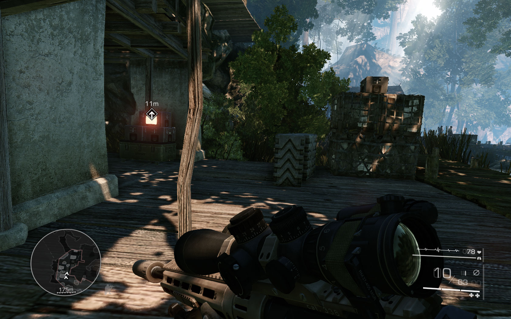 Carefully move onwards, climbing onto the footbridge - Plant the C4 - Act 1 - Communication Breakdown - Sniper: Ghost Warrior 2 - Game Guide and Walkthrough