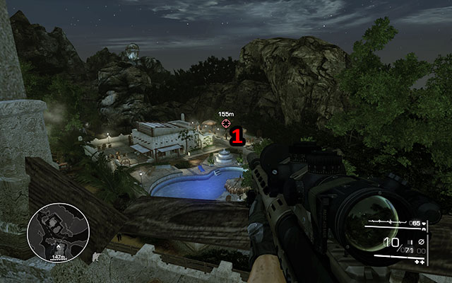 Start eliminating the enemies with the single walking sniper [150m] - Eliminate the enemies on the road - Act 1 - From Out of Nowhere - Sniper: Ghost Warrior 2 - Game Guide and Walkthrough