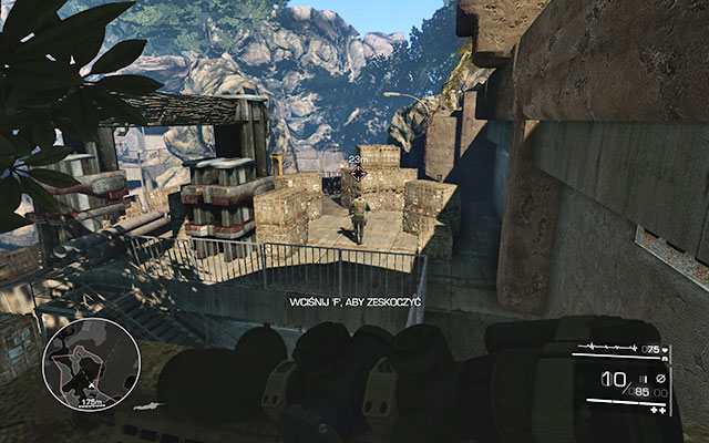 The further road is blocked by a single enemy walking between the crates - wait for him to be as far from the barrier as possible and eliminate him [30m] - Get through the outpost undetected - Act 1 - Leave No Man Behind - Sniper: Ghost Warrior 2 - Game Guide and Walkthrough