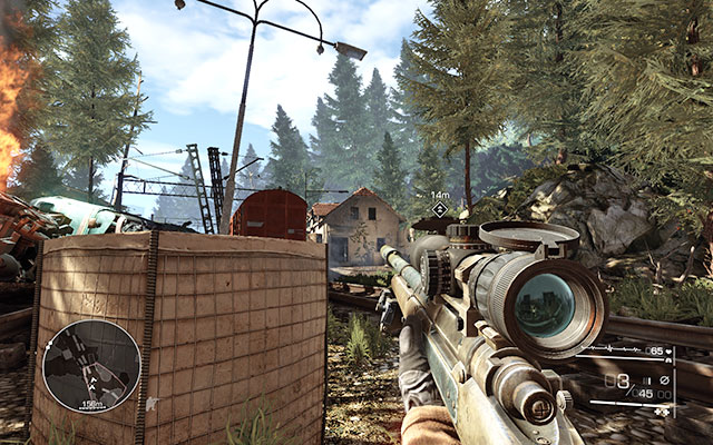 Run down and go along the rails to the crate - Follow Maddox - Act 2 - Operation Archangel - Sniper: Ghost Warrior 2 - Game Guide and Walkthrough