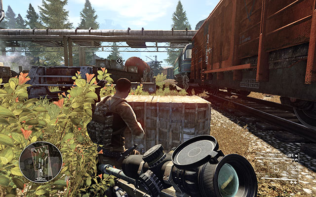 When the patrol passes by and your companion kills one of the enemies, moves further to the bridge - Follow Maddox - Act 2 - Operation Archangel - Sniper: Ghost Warrior 2 - Game Guide and Walkthrough