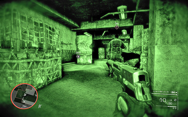 Continue moving along the wall and you will come across a passage blocked by an enemy - Get through the garage - Act 2 - And Justice for All - Sniper: Ghost Warrior 2 - Game Guide and Walkthrough