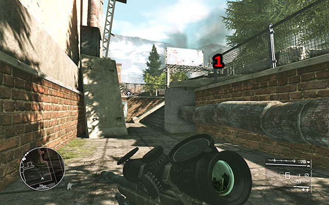 Keep following the path while looking out for the soldier walking by the billboard - you should eliminate him to be able to get further unnoticed - Reach the library undetected - Act 2 - Ghost of Sarajevo - Sniper: Ghost Warrior 2 - Game Guide and Walkthrough