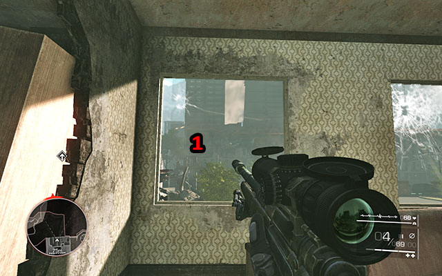 From the next room you will be able to eliminate two more snipers [275m] and [260m] - Get through the building - Act 2 - Ghost of Sarajevo - Sniper: Ghost Warrior 2 - Game Guide and Walkthrough