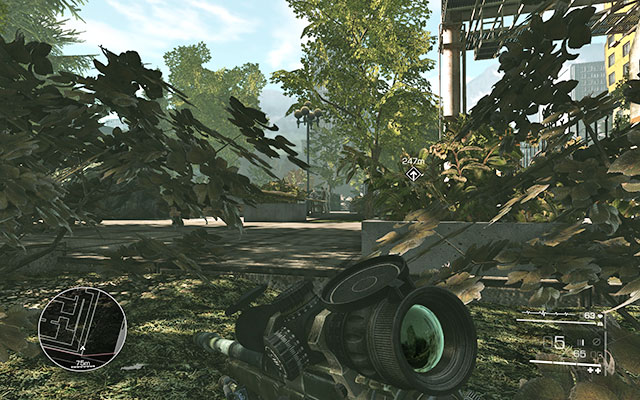 Moving onwards in unfortunately impossible because of the patrol - return to the starting point and go round the park - Get through the park undetected - Act 2 - Ghost of Sarajevo - Sniper: Ghost Warrior 2 - Game Guide and Walkthrough