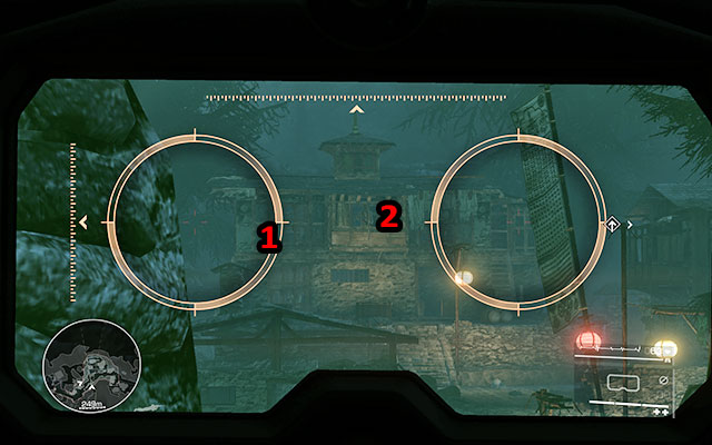 The second should be the enemy walking on the left balcony (on the lower floor) - Get through the village undetected - Act 3 - Knife in the Dark - Sniper: Ghost Warrior 2 - Game Guide and Walkthrough