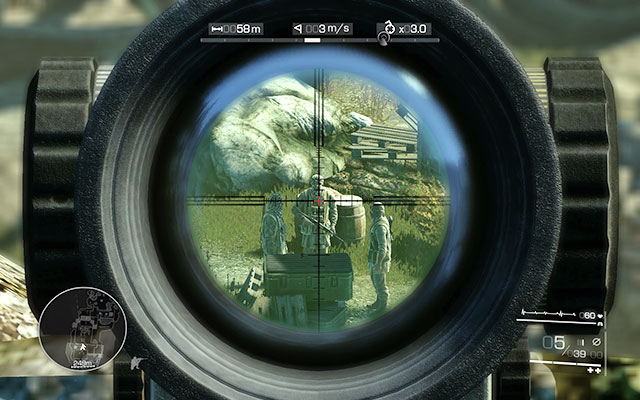 In the end you will be left with three enemies - the best way of killing them all is shooting the grenade carried by one of them [60m] - Eliminate the enemies in the temple - Act 3 - Bad Karma - Sniper: Ghost Warrior 2 - Game Guide and Walkthrough