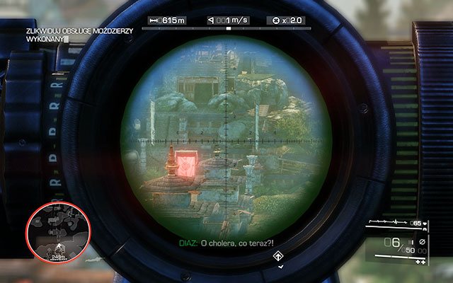 The second one is to the right of the statue [650m] - Eliminate the mortar crew - Act 3 - No Loose Ends - Sniper: Ghost Warrior 2 - Game Guide and Walkthrough