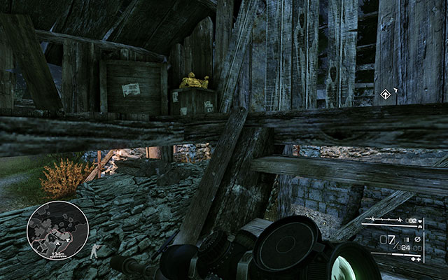 In the ruined house which you will pass by right before the end of the mission, after killing two snipers - Knife in the Dark - Secrets - act 3 - Sniper: Ghost Warrior 2 - Game Guide and Walkthrough