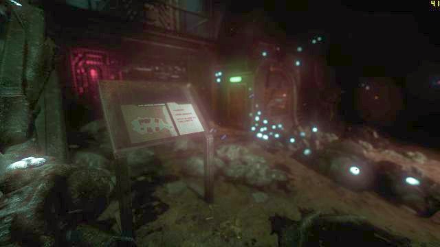 The board, and the entrance to a building with a Data Buffer. - On the way to the Tau station | Collectibles in SOMA Game - Collectibles - SOMA Guide
