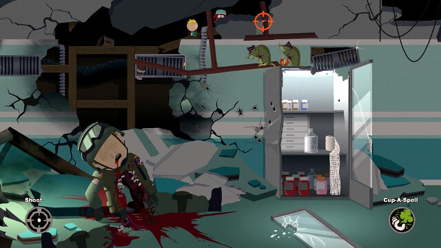 It is the fastest way if you shoot at the venting shaft, use the powder and walk over the fridge upstairs - Forging Alliances - Walkthrough - South Park: The Stick of Truth - Game Guide and Walkthrough