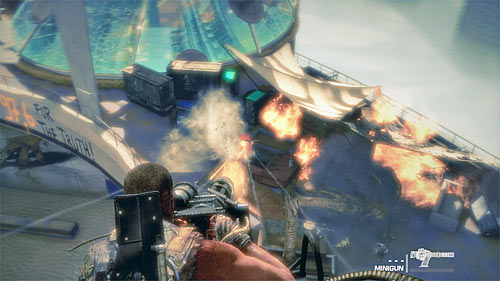 After the helicopter flies to the new position, attack two more machine gun sites (screens 1 and 2)) - Chapter XII - Rooftops - p. 2 - Game Walkthrough - Spec Ops: The Line - Game Guide and Walkthrough