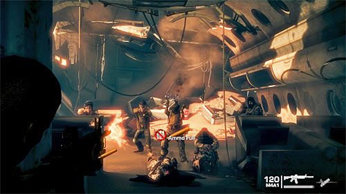 After reaching your destination, the game will display cut-scene showing refugees holding a hostage - Chapter I - The Evacuation - p. 2 - Game Walkthrough - Spec Ops: The Line - Game Guide and Walkthrough