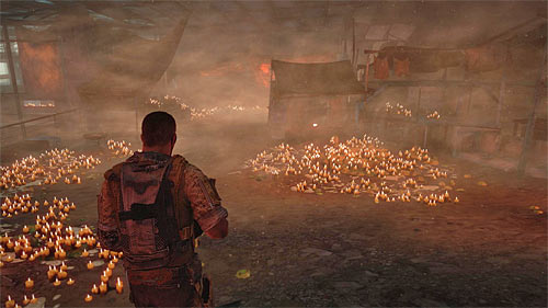 Approach the large hole in the ground and press SPACEBAR to jump inside - Chapter IV - The Refugees - p. 1 - Game Walkthrough - Spec Ops: The Line - Game Guide and Walkthrough