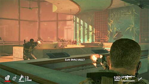 Once the proper fight starts, I suggest running inside the hall and taking cover behind one of the stone walls - Chapter V - The Edge - p. 1 - Game Walkthrough - Spec Ops: The Line - Game Guide and Walkthrough