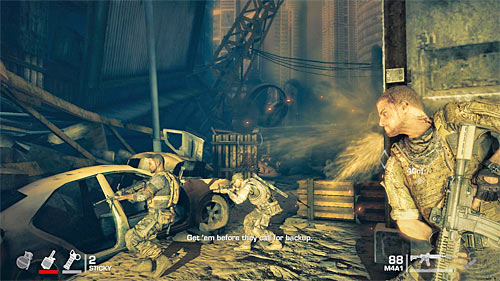 Make sure to examine a crate on your way because you can find there sticking grenades, which you hadn't use yet - Chapter VI - The Pit - p. 1 - Game Walkthrough - Spec Ops: The Line - Game Guide and Walkthrough